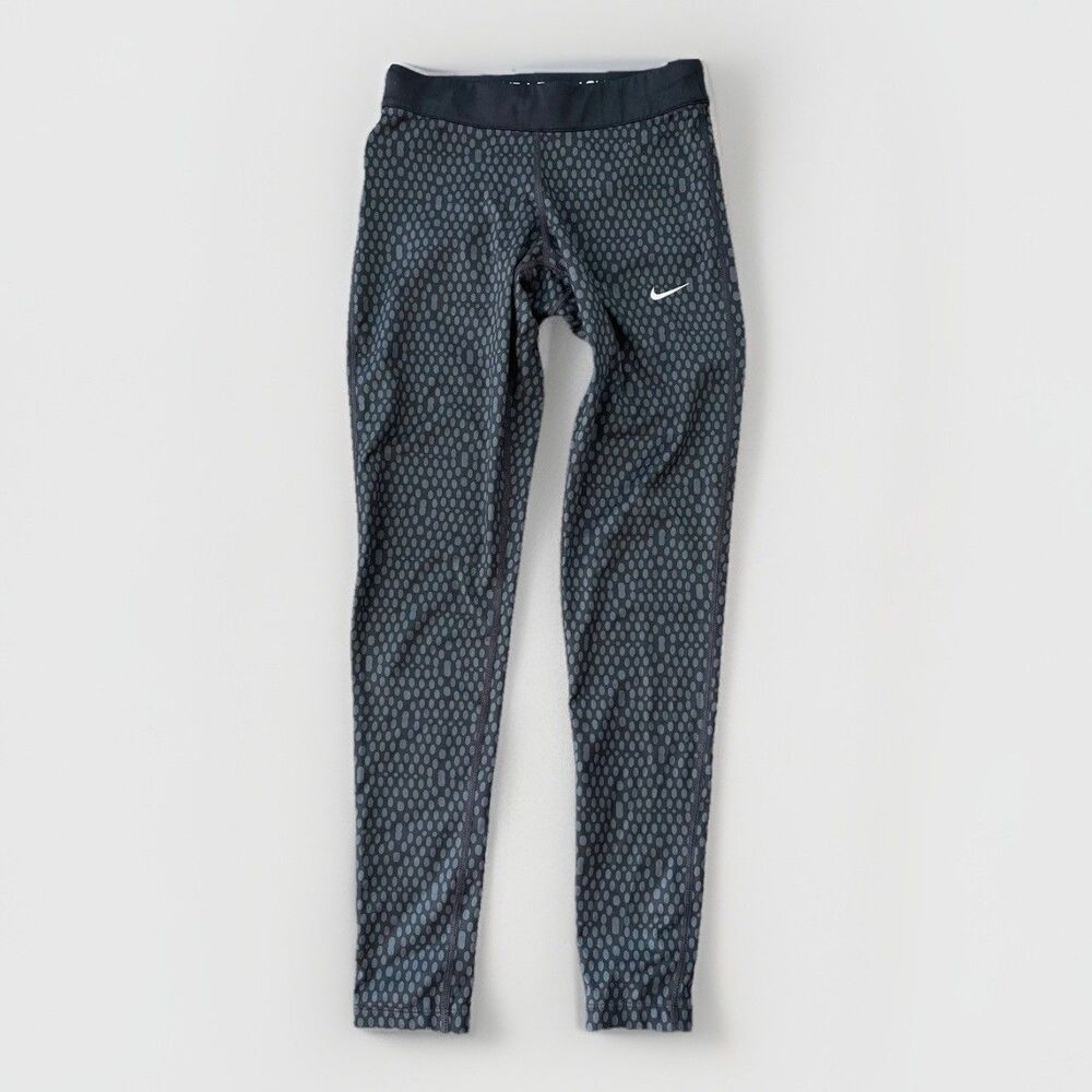 Nike Women’s Leggings Dri-Fit Black Gray Running Size XS Pants Athletic